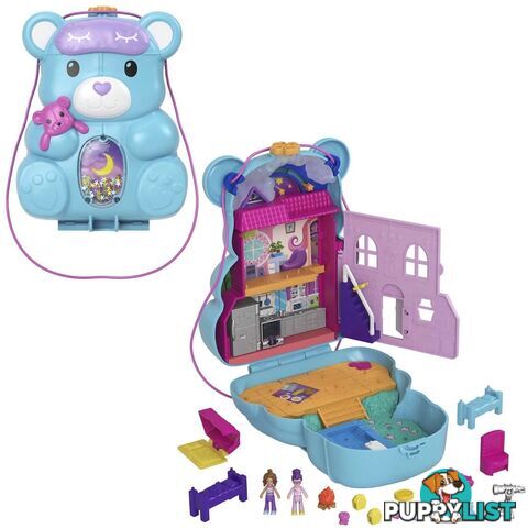 Polly Pocket -teddy Bear Purse Compact 2 Micro Dolls 16 Accessories Pop & Swap Peg Feature 4 & Up - Mattel - Mahgc39 - 194735048274