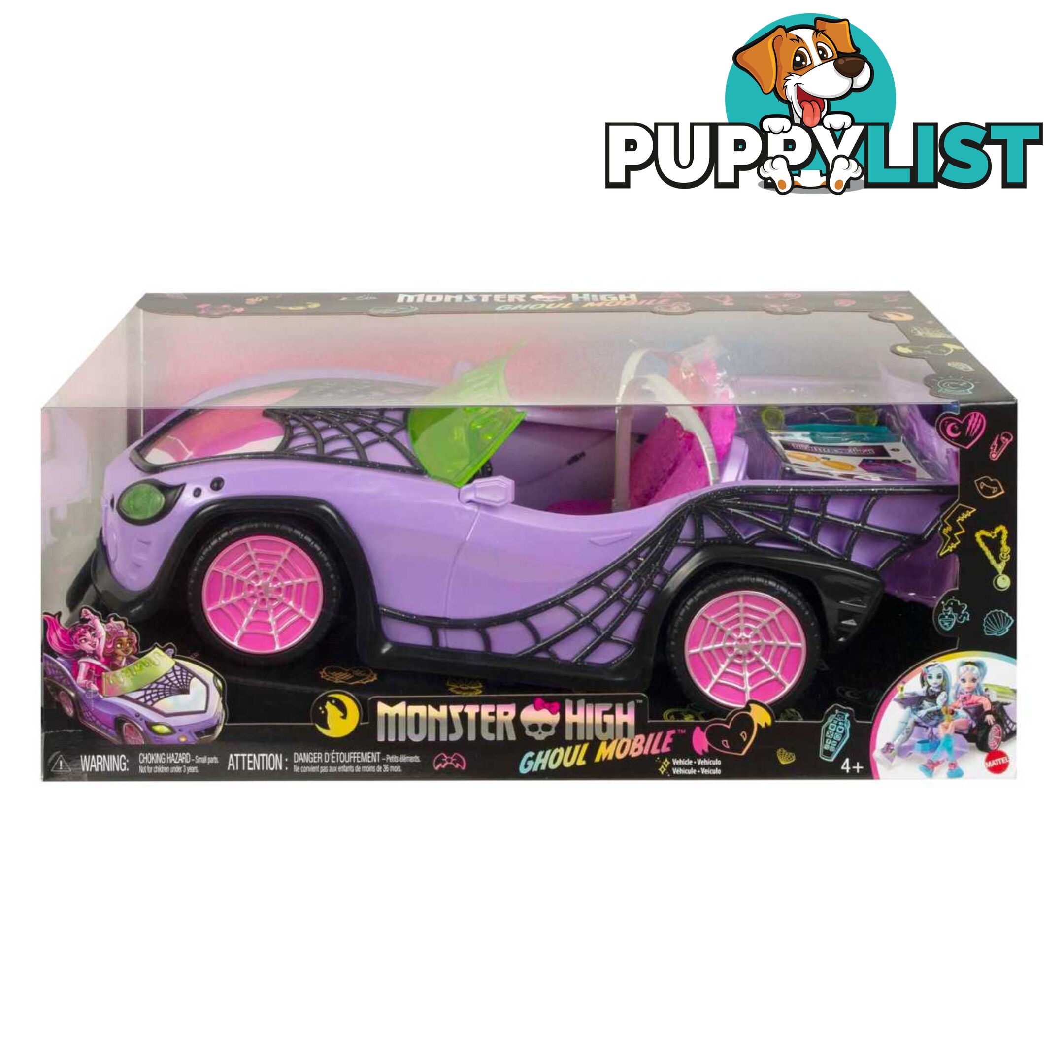 Monster High - Toy Car Ghoul Mobile With Pet and Cooler Accessories - Mahhk63 - 194735069828