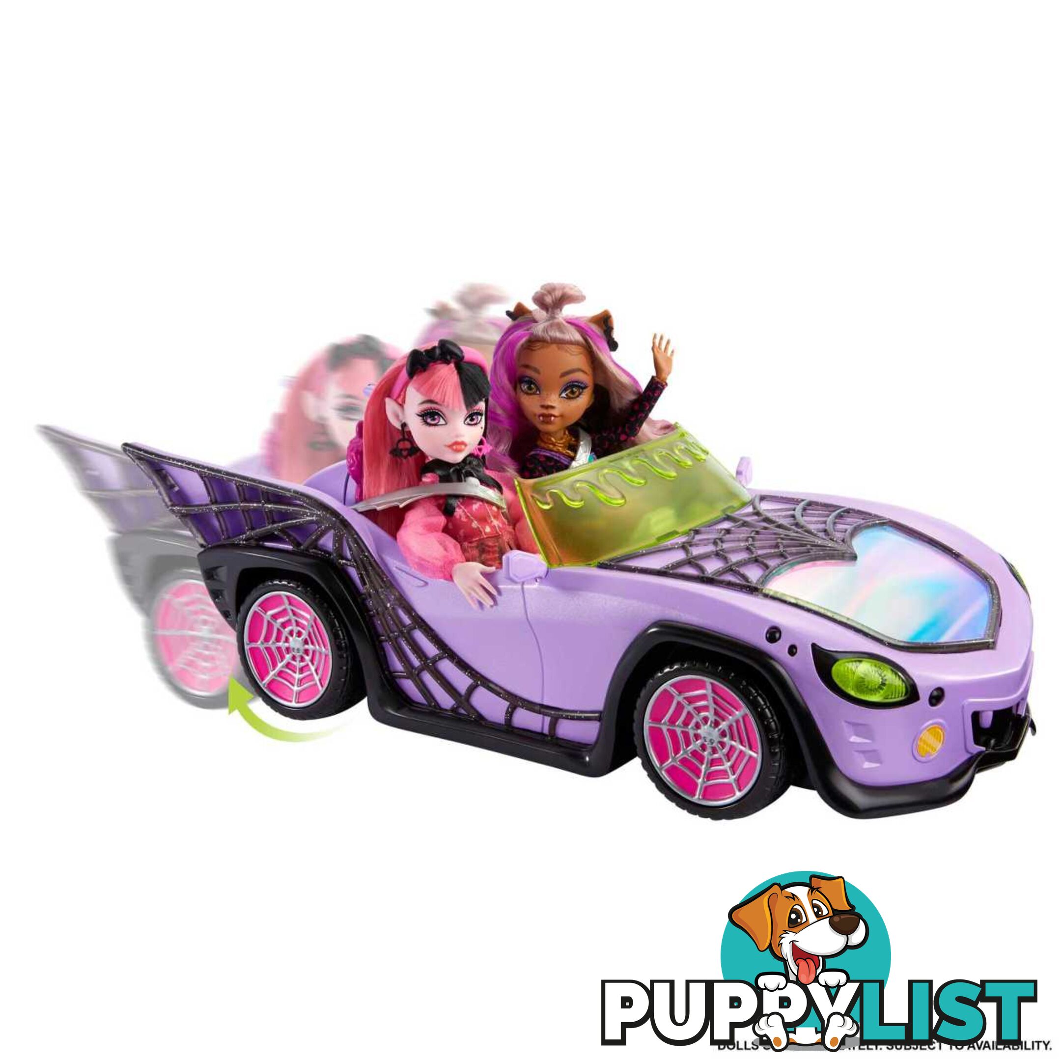 Monster High - Toy Car Ghoul Mobile With Pet and Cooler Accessories - Mahhk63 - 194735069828