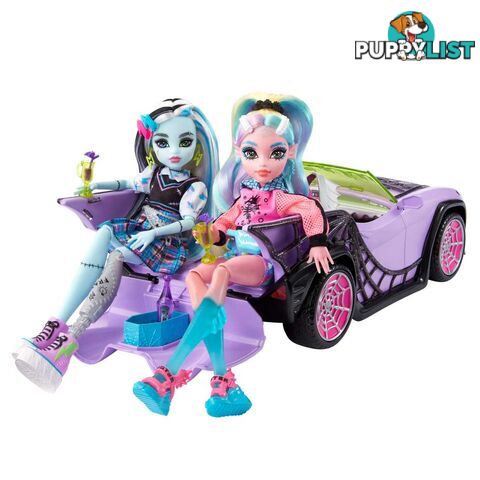 Monster High - Toy Car Ghoul Mobile With Pet and Cooler Accessories - Mahhk63 - 194735069828