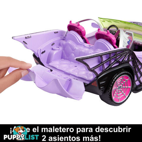 Monster High - Toy Car Ghoul Mobile With Pet and Cooler Accessories - Mahhk63 - 194735069828