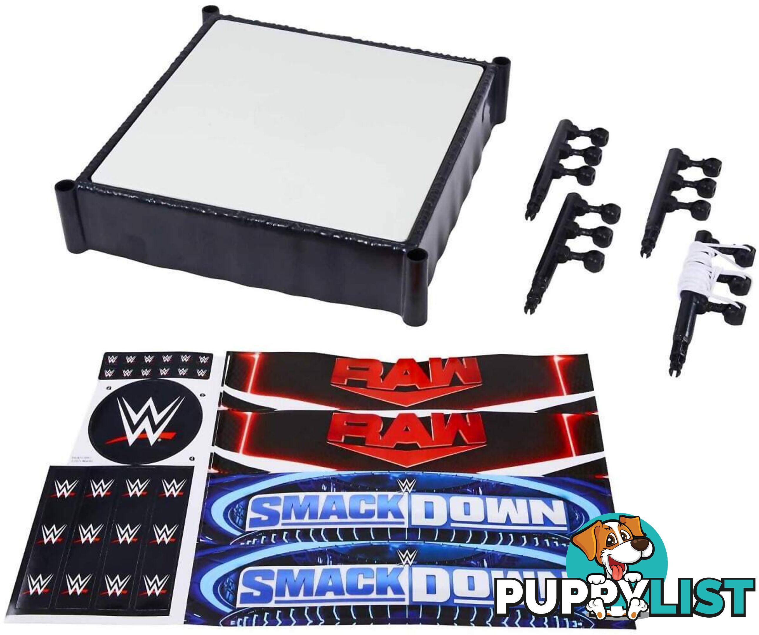 Wwe - Wwe Superstar Ring Playset With Spring-loaded Mat & 4 Event Apron Stickers (14-inch) - Mattel - Mahln13 - 194735115549