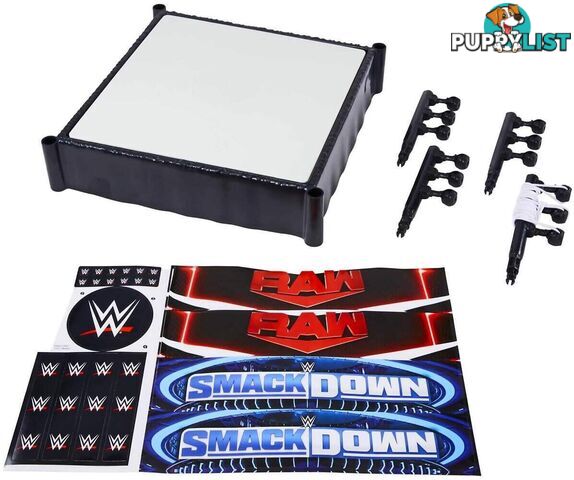 Wwe - Wwe Superstar Ring Playset With Spring-loaded Mat & 4 Event Apron Stickers (14-inch) - Mattel - Mahln13 - 194735115549