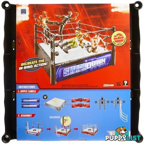 Wwe - Wwe Superstar Ring Playset With Spring-loaded Mat & 4 Event Apron Stickers (14-inch) - Mattel - Mahln13 - 194735115549