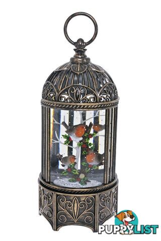 Cotton Candy - Xmas Lantern Brass Bird Cage - Robins - Ccxac365 - 9353468011592