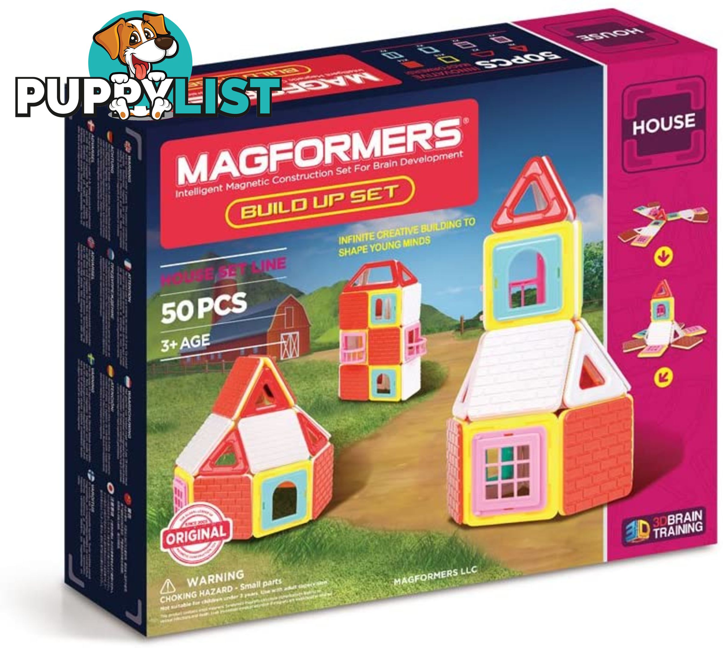 Magformers - Build Up Set Magnetic Building Kit 50pcs Stem Mq705003 - 730658050033