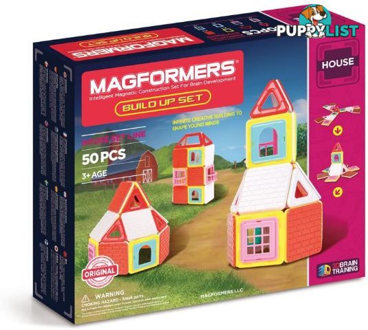 Magformers - Build Up Set Magnetic Building Kit 50pcs Stem Mq705003 - 730658050033