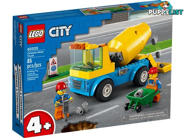 LEGO 60325 Cement Mixer Truck - City 4+ - 5702017161556