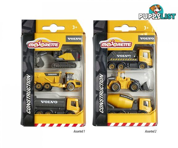 Majorette - Volvo Construction 3 Pce Set Assorted - Rpmj63217 - 3467452063200