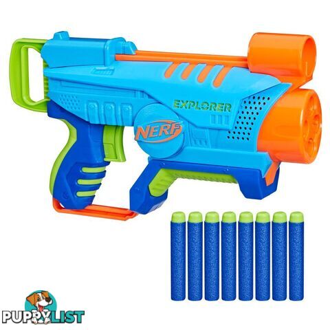 Nerf Elite Jr Explorer Easy-play Toy Blaster Easy Hold & Load & Blast 8 Nerf Elite Darts For 6 Year Old Boys & Girls - Hbf6367as00 - 195166218212