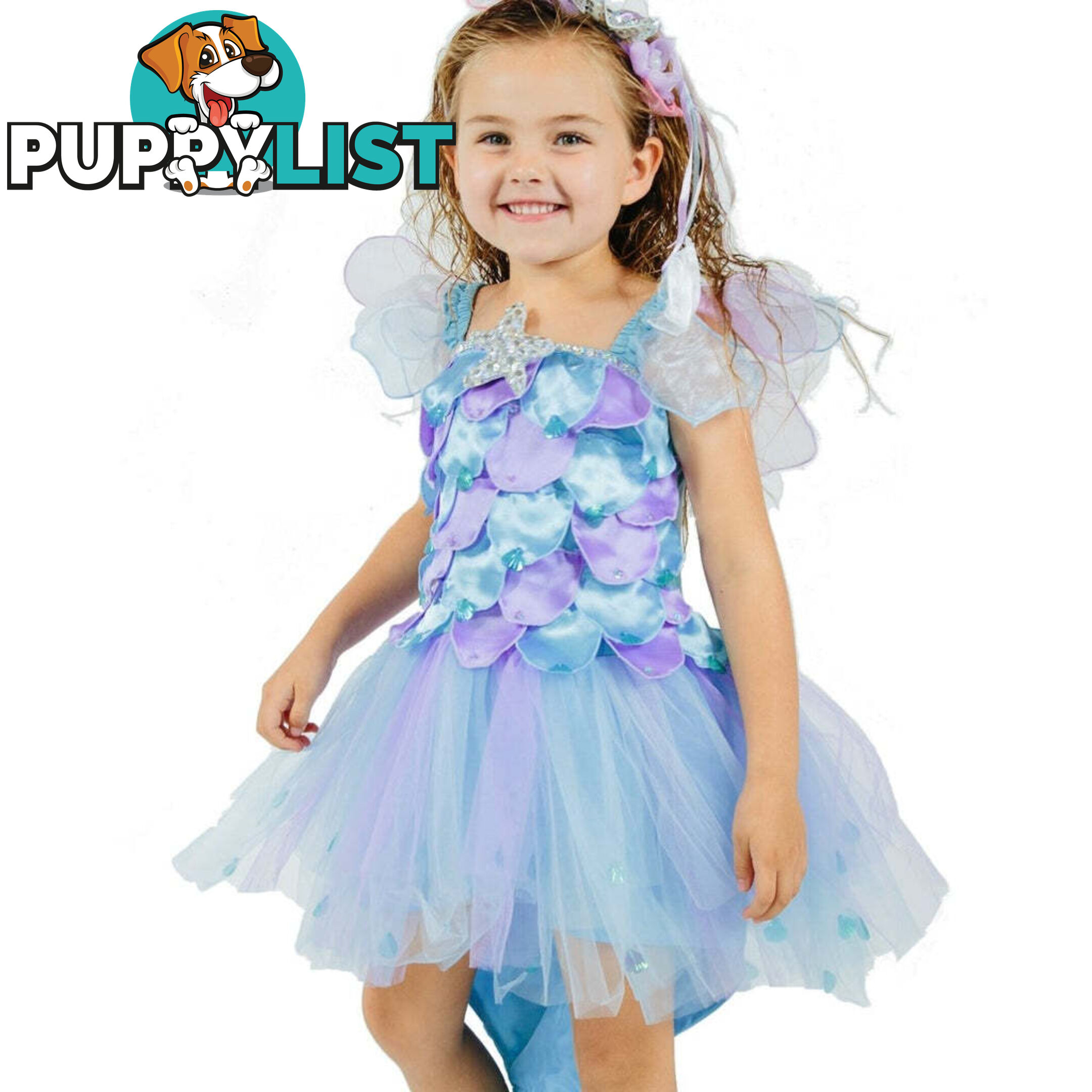 Fairy Girls - Costume Ocean Beach Mermaid Dress Blue/ Purple Large - Fgfg472l - 9787118094725