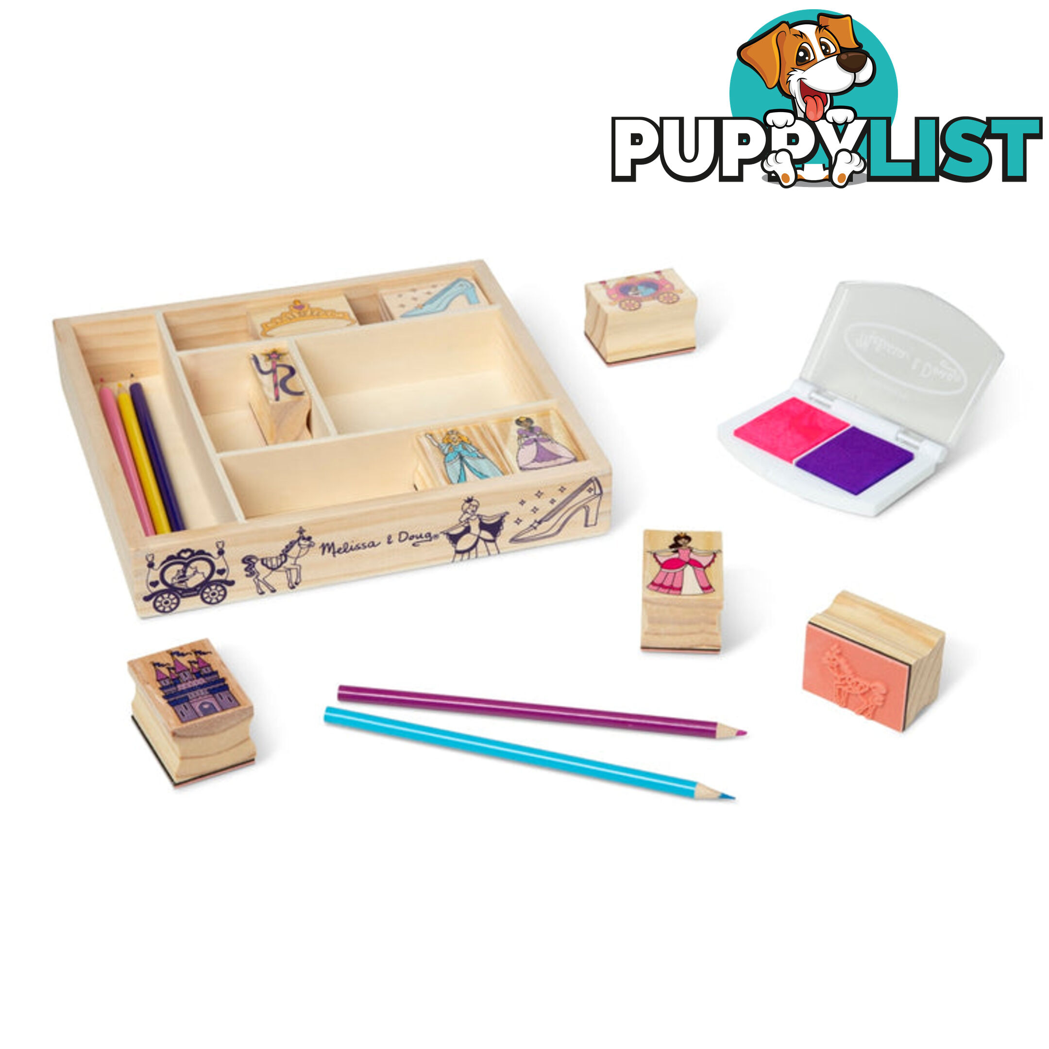 Melissa & Doug - Wooden Stamp Set - Princesses - Mdmnd2418 - 000772024181