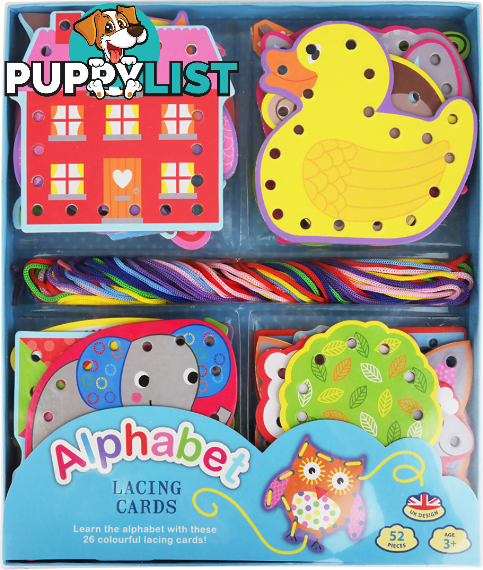 Buddy & Barney - Alphabet Lacing Card Set - Mh Bb020 - 608119356614