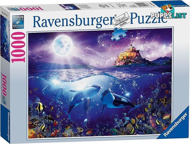 Ravensburger - Whales In Moonlig Jigsaw Puzzle 1000pc - Mdrb19791 - 4005556197910