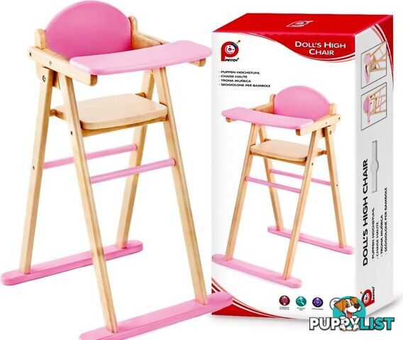 Dolls High Chair - Pintoy Wooden Toys - Jdpin028326 - 6943478028326