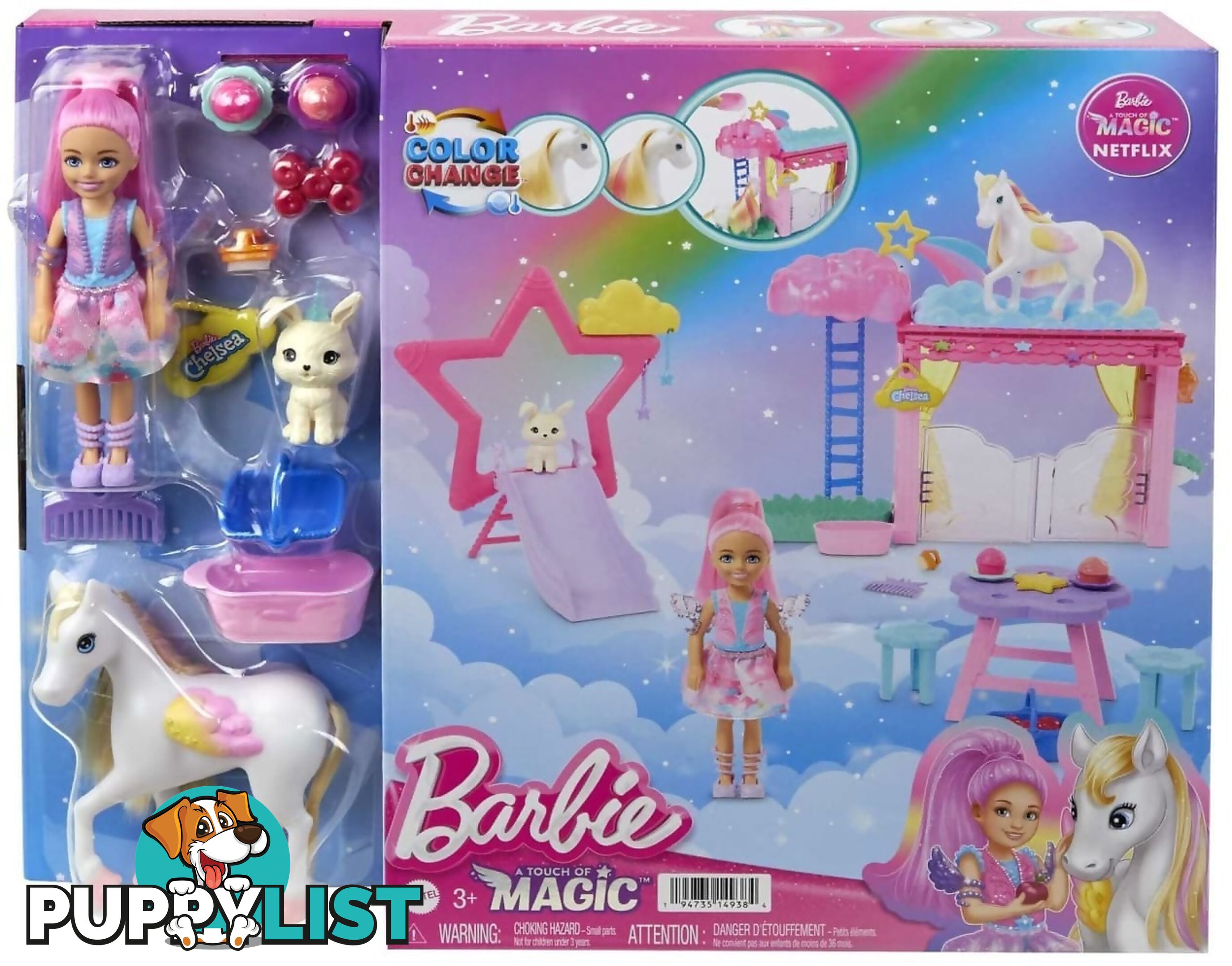 Barbie - A Touch Of Magic Chelsea Doll Playset With Baby Pegasus Winged Horse Toys - Mattel - Mahnt67 - 194735149384