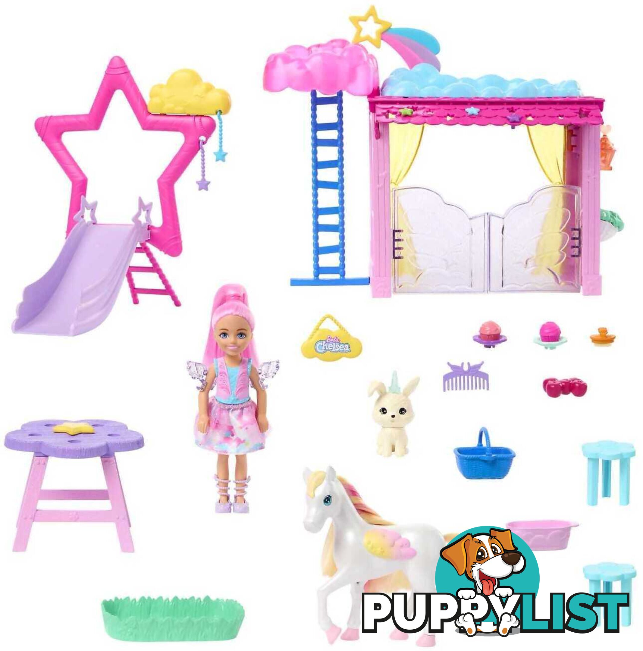 Barbie - A Touch Of Magic Chelsea Doll Playset With Baby Pegasus Winged Horse Toys - Mattel - Mahnt67 - 194735149384