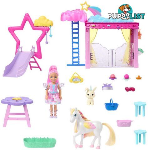 Barbie - A Touch Of Magic Chelsea Doll Playset With Baby Pegasus Winged Horse Toys - Mattel - Mahnt67 - 194735149384