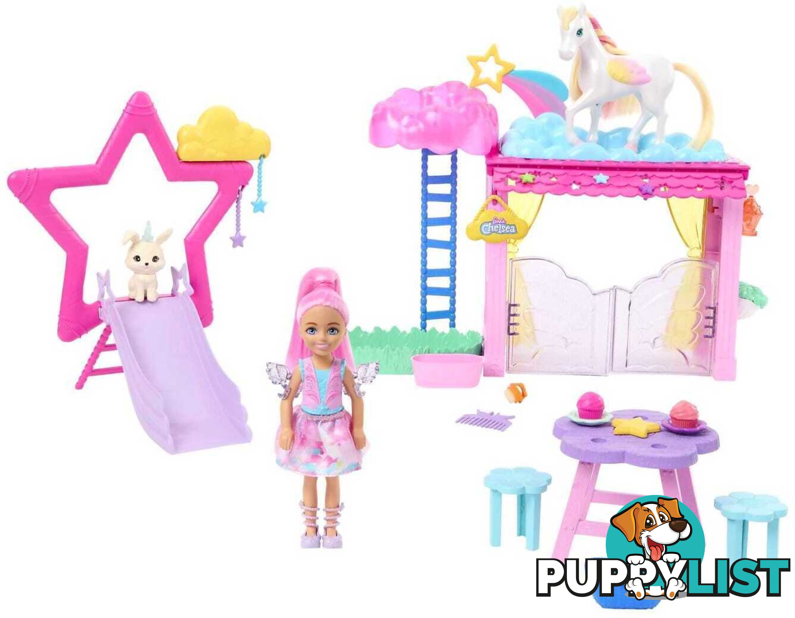 Barbie - A Touch Of Magic Chelsea Doll Playset With Baby Pegasus Winged Horse Toys - Mattel - Mahnt67 - 194735149384