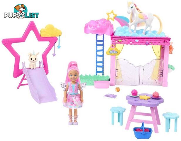 Barbie - A Touch Of Magic Chelsea Doll Playset With Baby Pegasus Winged Horse Toys - Mattel - Mahnt67 - 194735149384