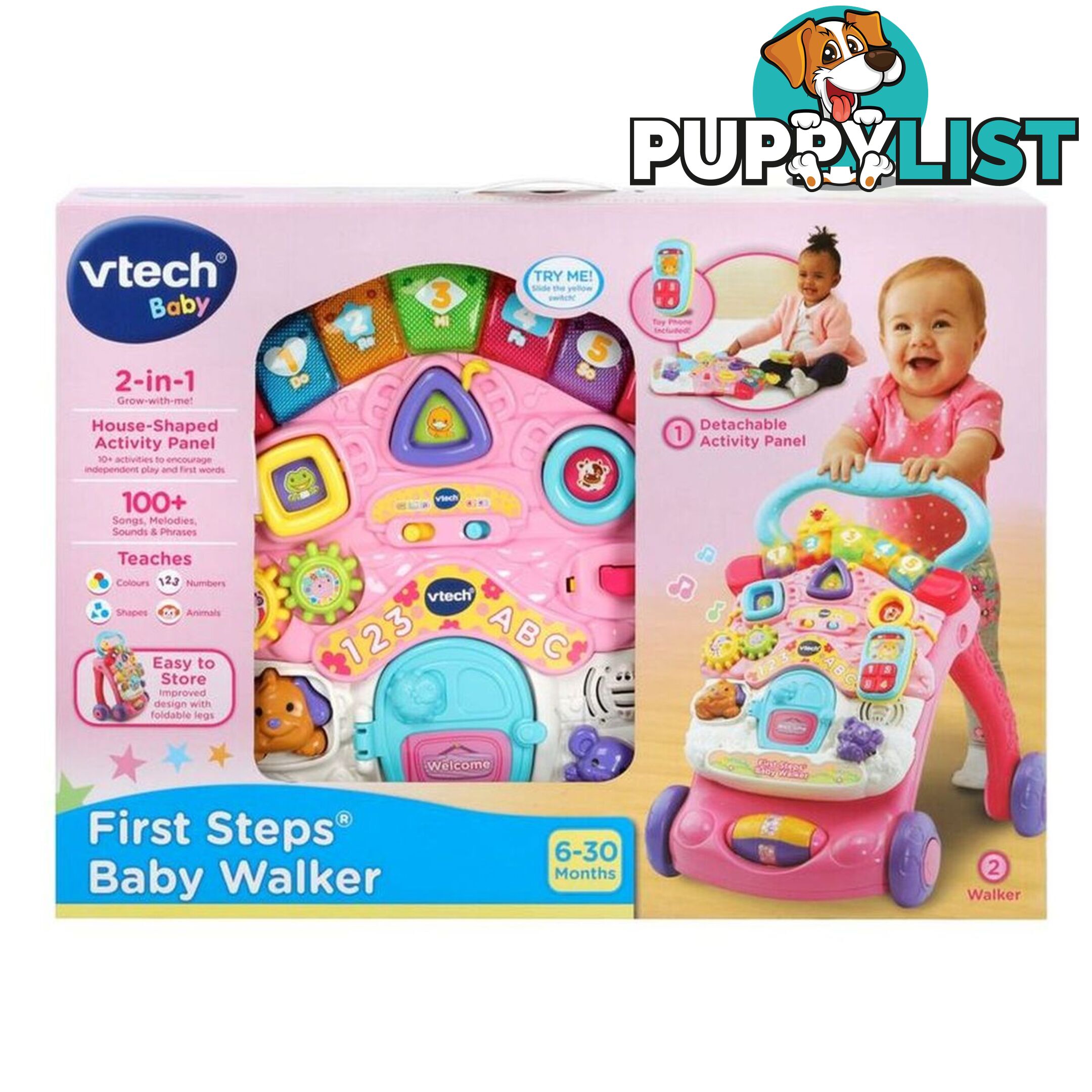 Vtech - Baby First Steps Baby Walker Pink Tn80505653003 - 3417765056536