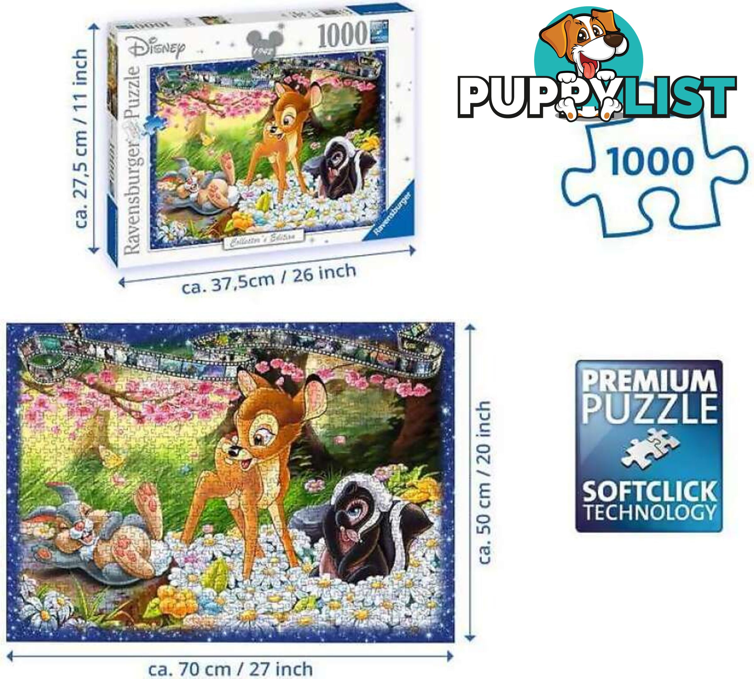 Ravensburger - Disney Memories Bambi 1942 Jigsaw Puzzle 1000pc - Mdrb19677 - 4005556196777