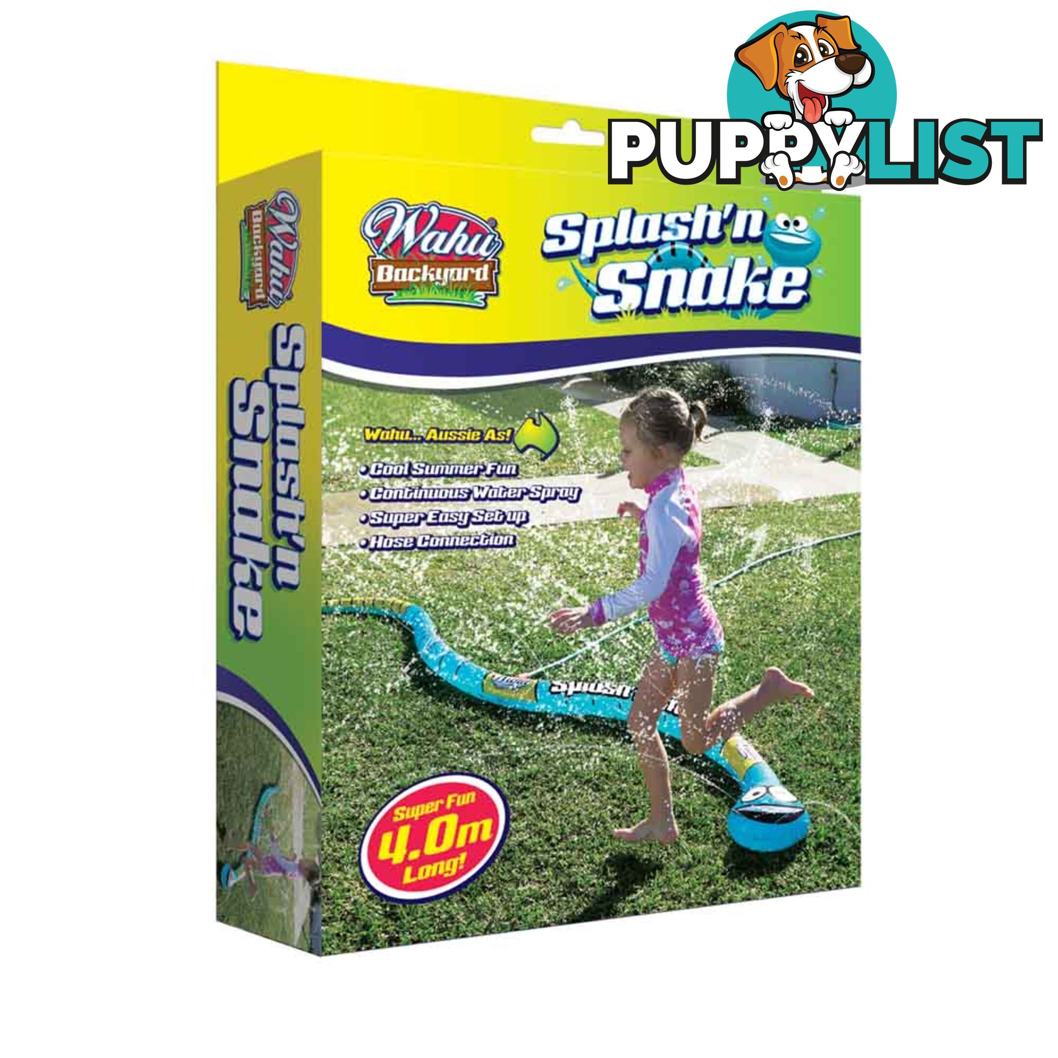 Wahu - Splash N Snake 4 Meter Long Inflatable Water Sprinkler Assorted Colours Cn600846 - 9320832008465