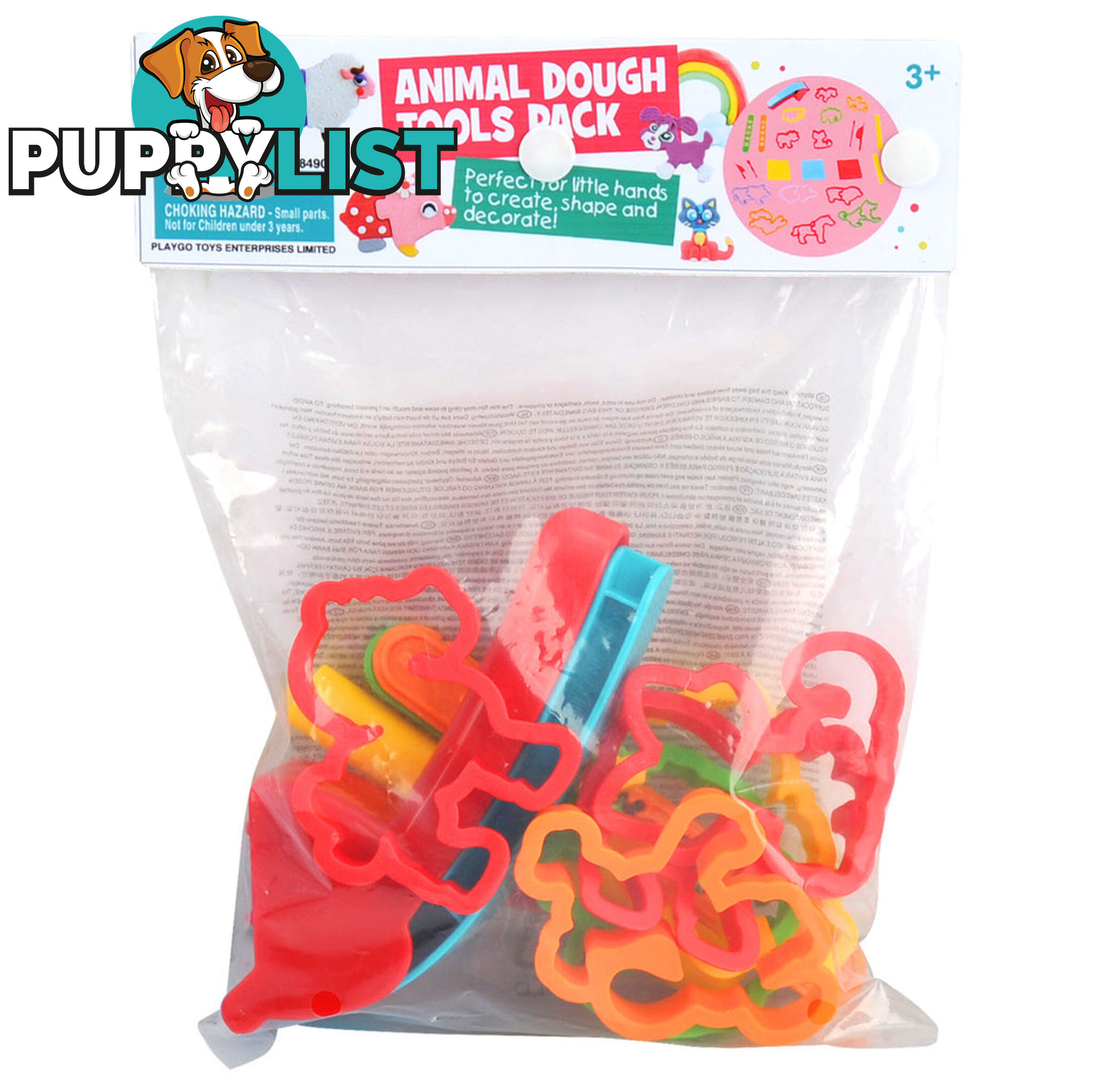 Playgo Toys Ent. Ltd. Animal Dough Tool Pack Assorted Styles - Art65986 - 4892401849052