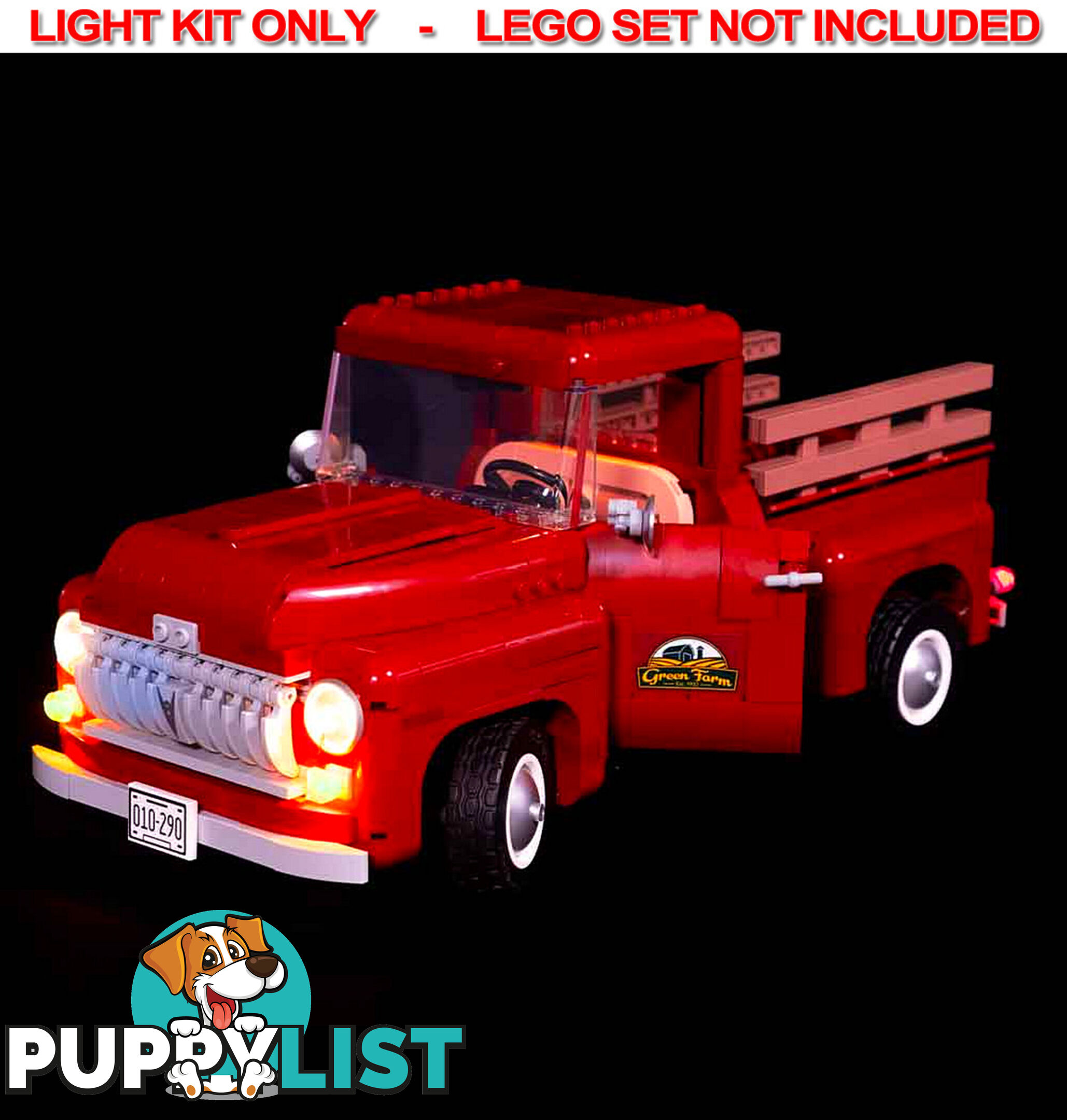 LIGHT KIT for LEGO Pickup Truck 10290 - Light My Bricks - 744109767630