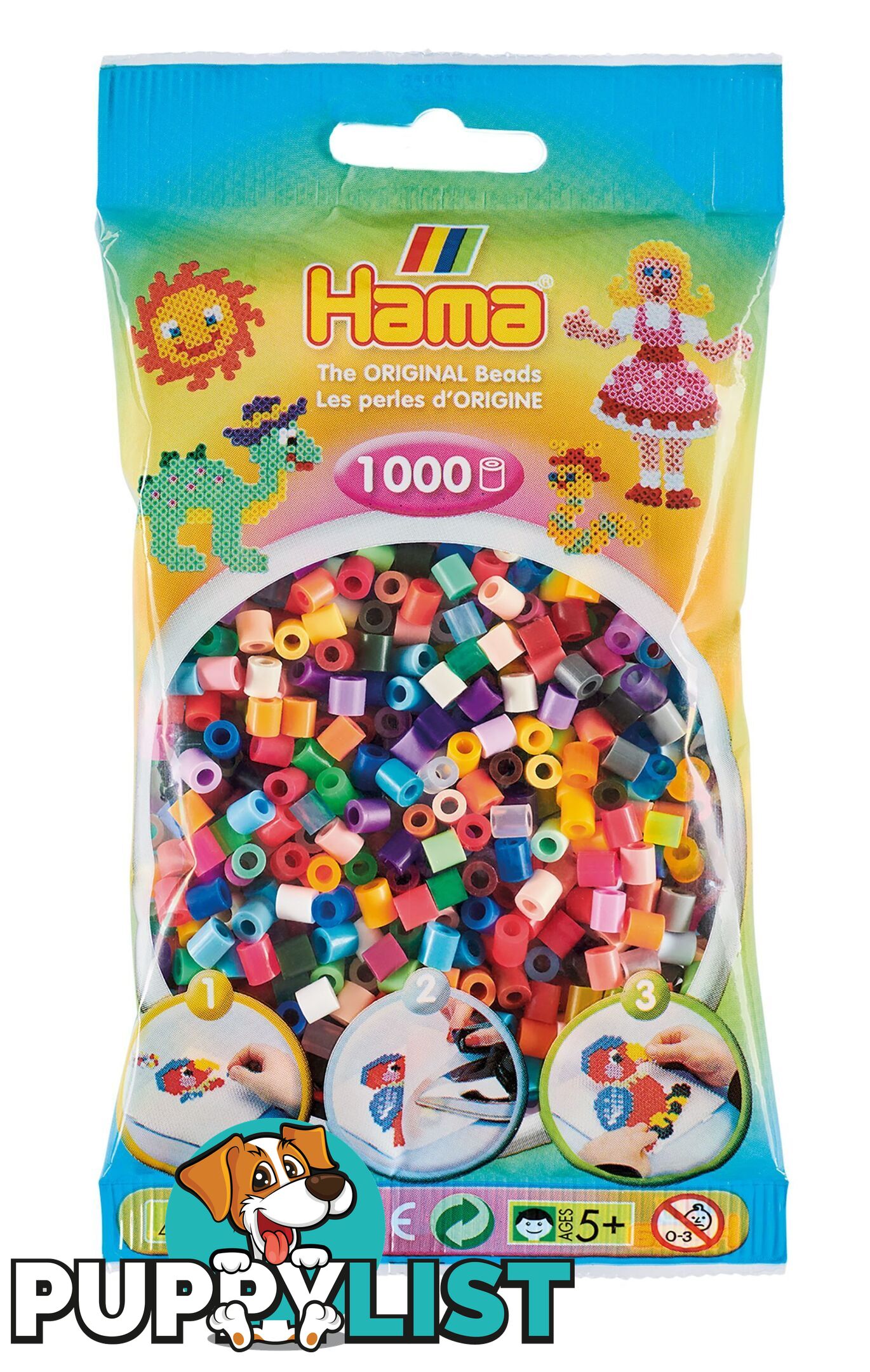 Hama - Beads 1000 Pieces Bag All Colours - Gdhama - 20768 - 028178207687