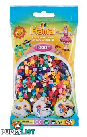 Hama - Beads 1000 Pieces Bag All Colours - Gdhama - 20768 - 028178207687