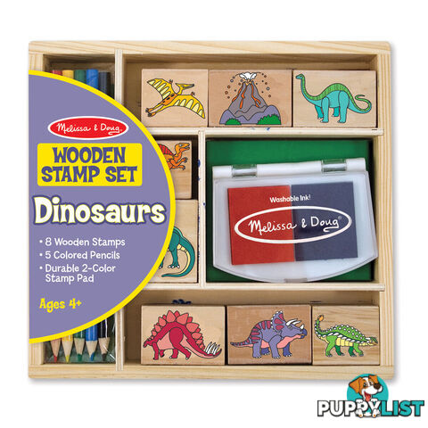 Melissa & Doug - Wooden Stamp Set - Dinosaurs   Mdmnd1633 - 000772016339