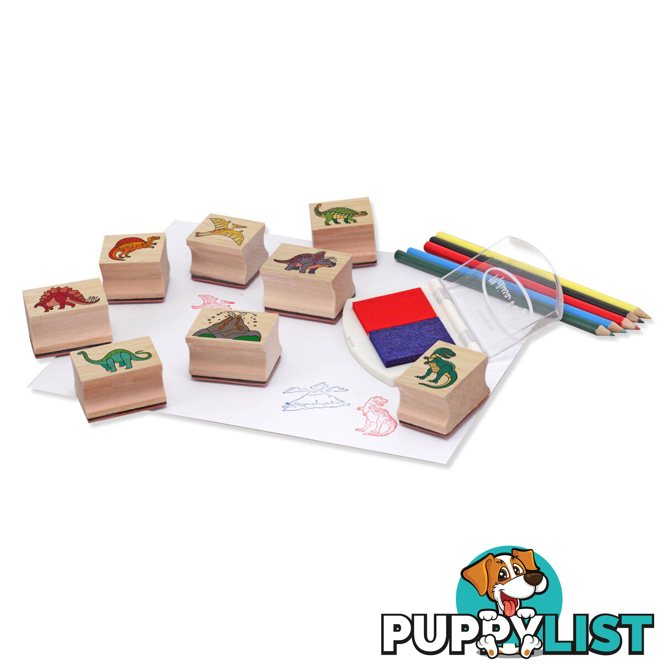 Melissa & Doug - Wooden Stamp Set - Dinosaurs   Mdmnd1633 - 000772016339