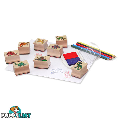 Melissa & Doug - Wooden Stamp Set - Dinosaurs   Mdmnd1633 - 000772016339