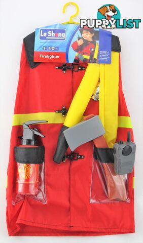 Firefighter Toy Outfit Play Set (size To Fit Most Children 3 To 7 Yrs Old) - Rd340a - 9314179013404