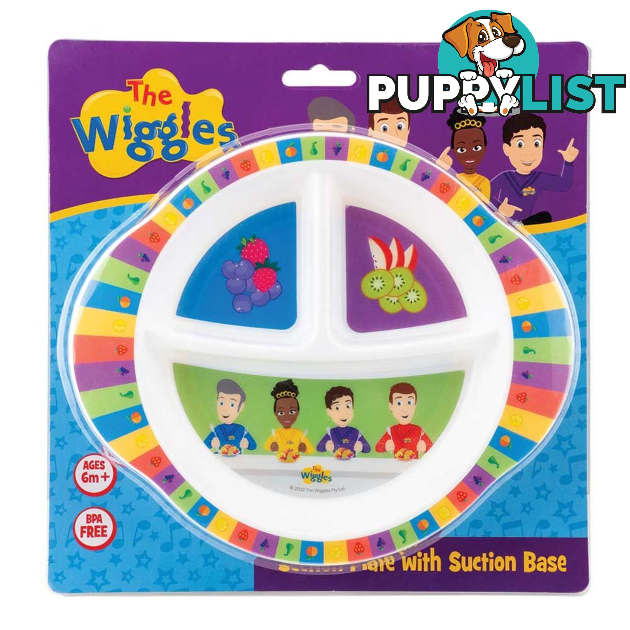 The Wiggles - We're All Fruit Salad Section Plate with Suction Base- Jswig6080 - 9319057060808