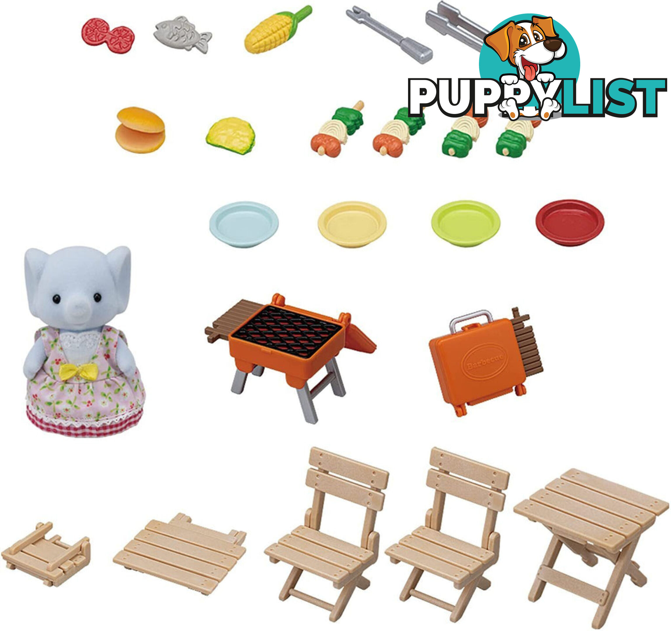 Sylvanian Families - Bbq Picnic Set With Elephant Girl - Mdsf5640 - 5054131056400