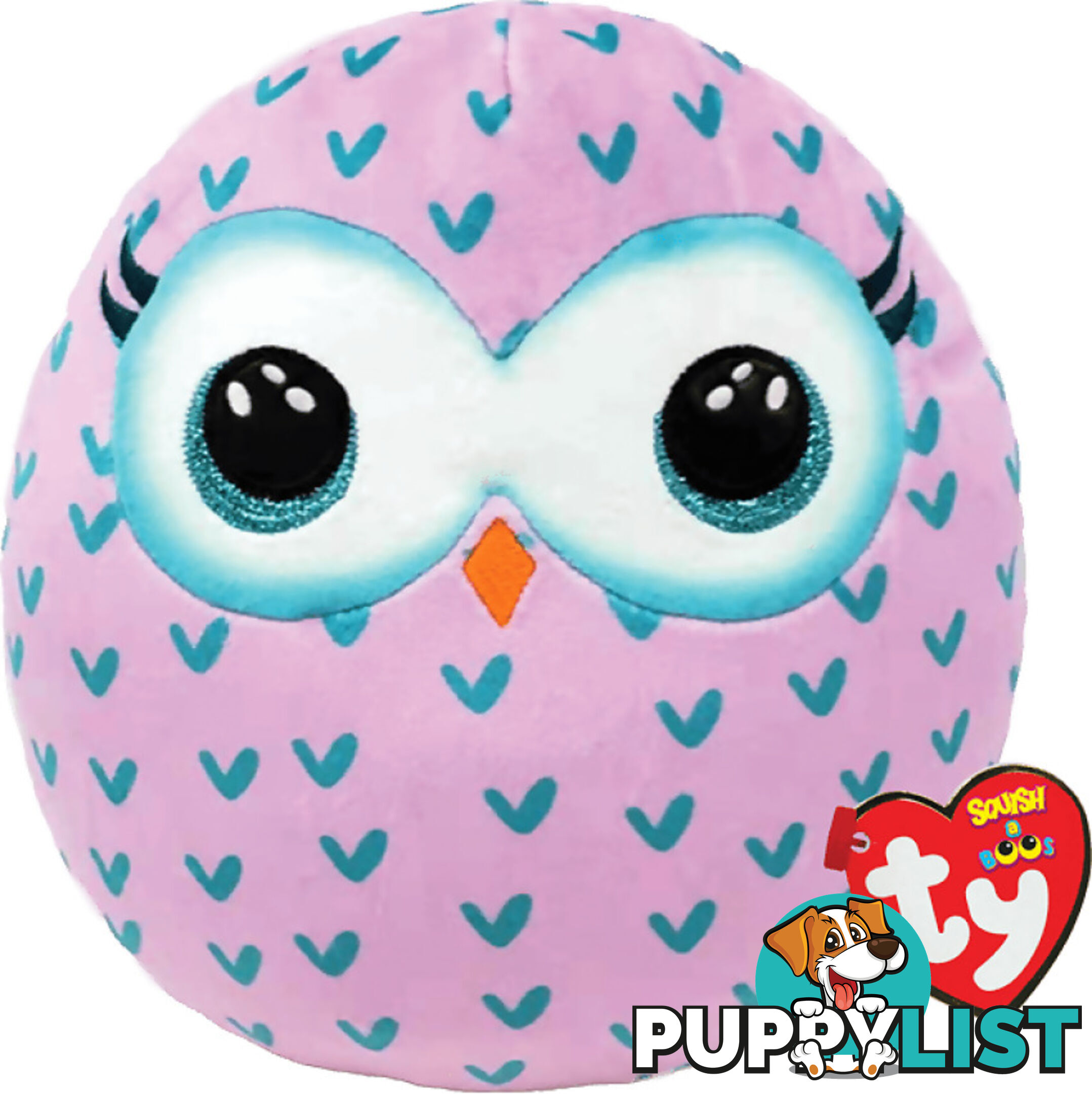 Ty Squish-a-boos - Winks The Pink Owl - Medium 10 Inches - Squishy Beanies - Bg39217 - 008421392179