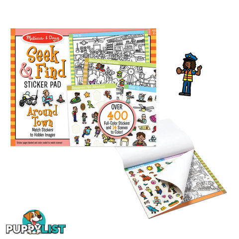 Melissa & Doug - Seek & Find Sticker Pad Around Town - Mdmnd30150 - 000772301503