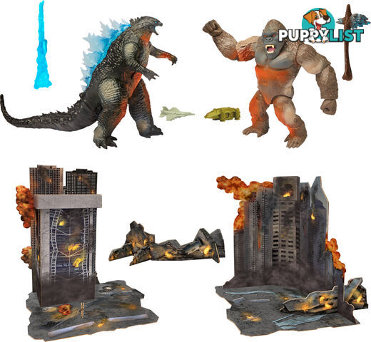 Monsterverse - Godzilla Vs Kong - City Battle 6'' Figures & Diorama Set - Hs35299 - 043377352990