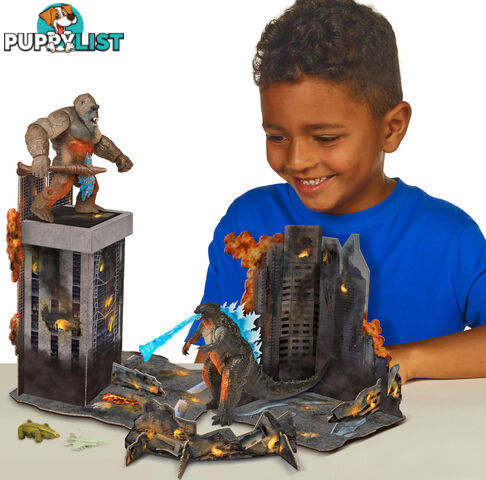 Monsterverse - Godzilla Vs Kong - City Battle 6'' Figures & Diorama Set - Hs35299 - 043377352990