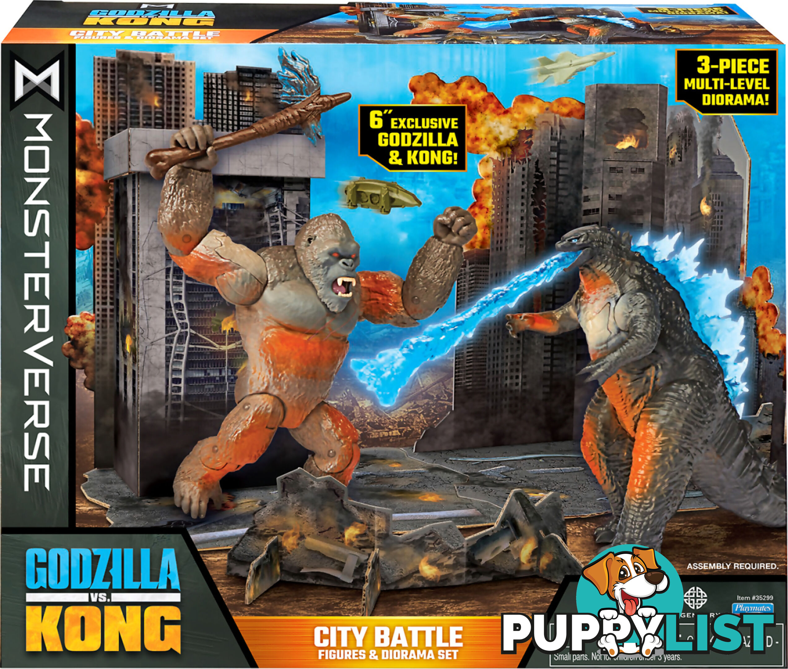 Monsterverse - Godzilla Vs Kong - City Battle 6'' Figures & Diorama Set - Hs35299 - 043377352990