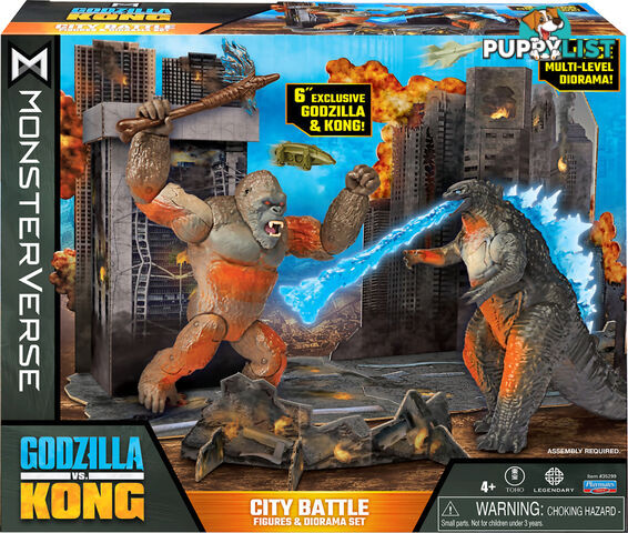 Monsterverse - Godzilla Vs Kong - City Battle 6'' Figures & Diorama Set - Hs35299 - 043377352990