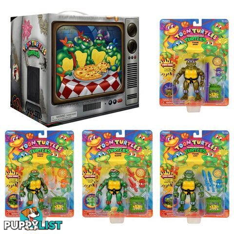 Tmnt - Teenage Mutant Ninja Turtles 1993 4.5'' Toon Turtles Bundle 4pk - Hs81210 - 043377812104