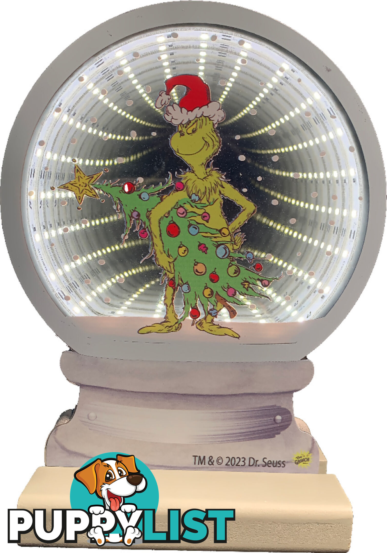 Cotton Candy - Xmas 20cm Infinity Electronic Snow Globe Dr. Seuss Grinch & Tree - Ccxgr101inf - 9353468019192