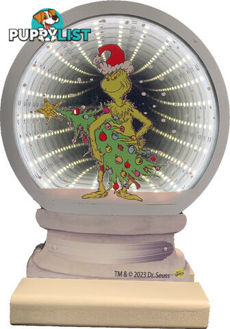 Cotton Candy - Xmas 20cm Infinity Electronic Snow Globe Dr. Seuss Grinch & Tree - Ccxgr101inf - 9353468019192