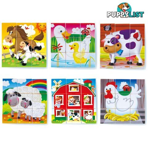 Farmhouse Block Puzzle  Playgo Toys Ent. Ltd Art62821 - 4892401090300