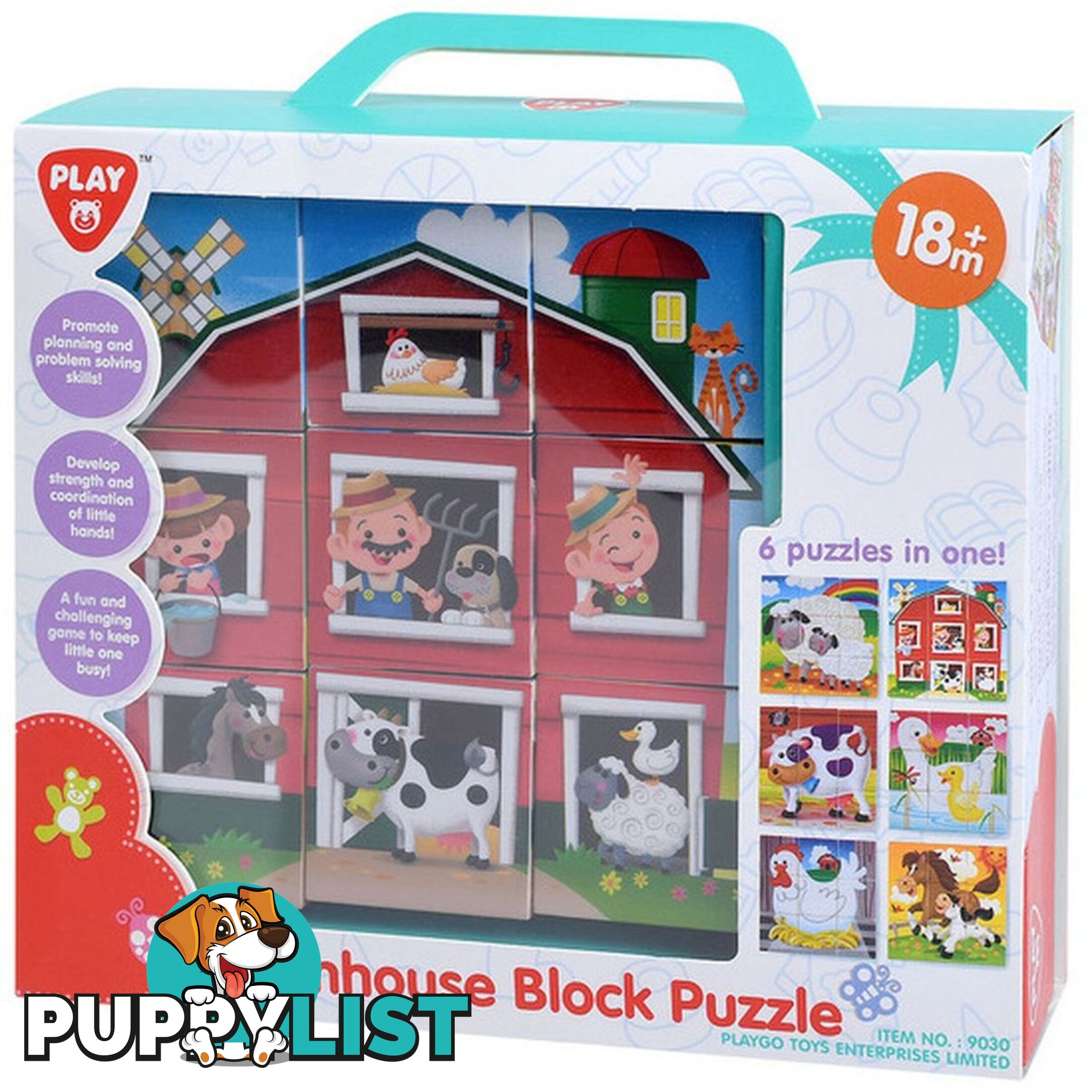 Farmhouse Block Puzzle  Playgo Toys Ent. Ltd Art62821 - 4892401090300