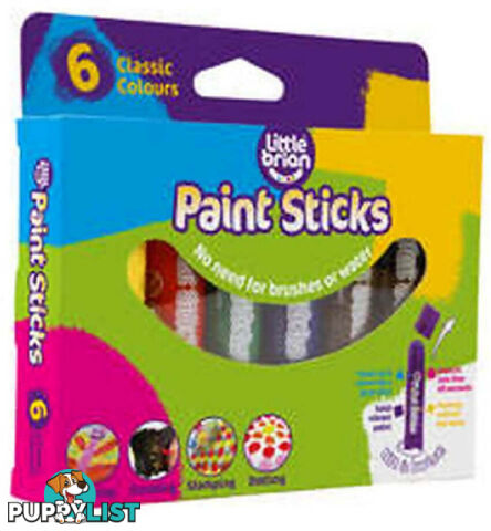 Little Brian - Paint Sticks Classic Colours 6 Pack - Mdltb100 - 5051170611157