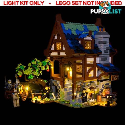 LIGHT KIT for LEGO Medieval Blacksmith 21325 - Light My Bricks - 744109767197